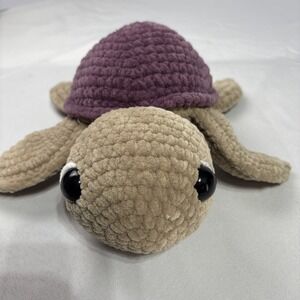 Crochet Turtle Plushie 12" Brown And Purple‎ So Cute!!!